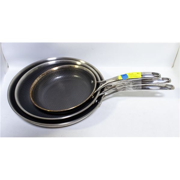 3 PC HENCKELS PARADIGM CERAMIC NON STICK SKILLET