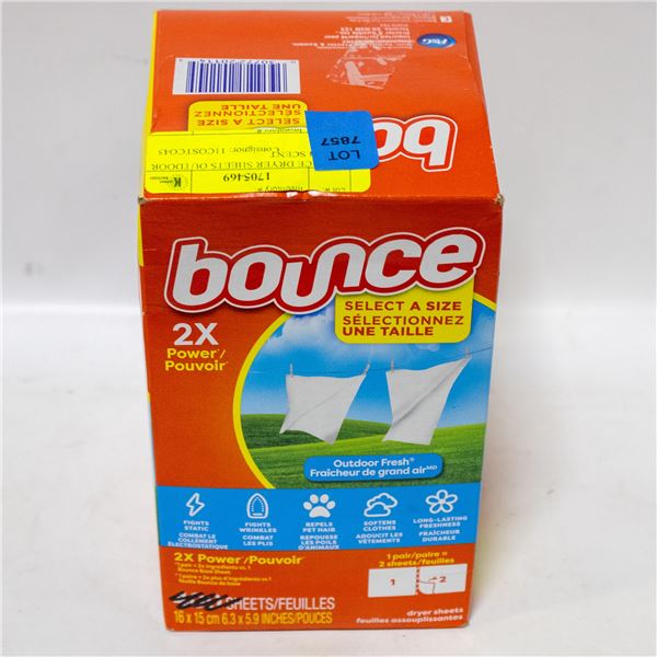 BOUNCE DRYER SHEETS OUTDOOR FRESH SCENT