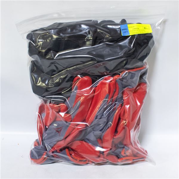 BAG OF 14 HAND CREW FOAM LATEX COATED GLOVES SZ XL