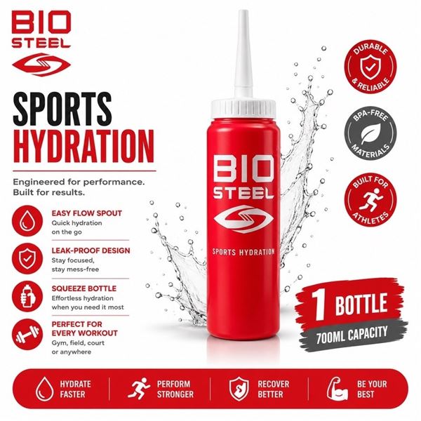 NEW BIOSTEEL SPORTS HYDRATION BOTTLE