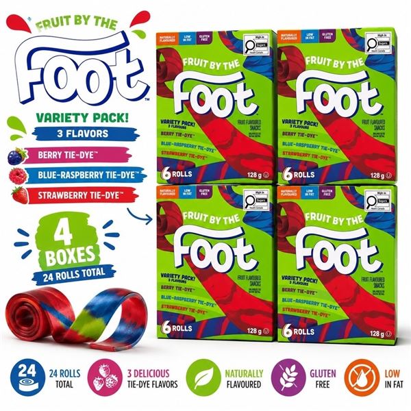 4 BOXES FRUIT BY THE FOOT VARIETY PACK BB 08/26