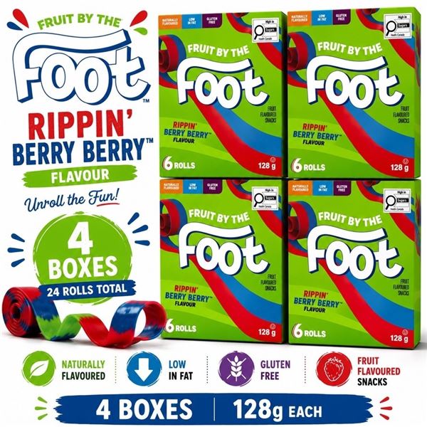 4 BOXES FRUIT BY THE FOOT RIPPIN BERRY BB 11/26