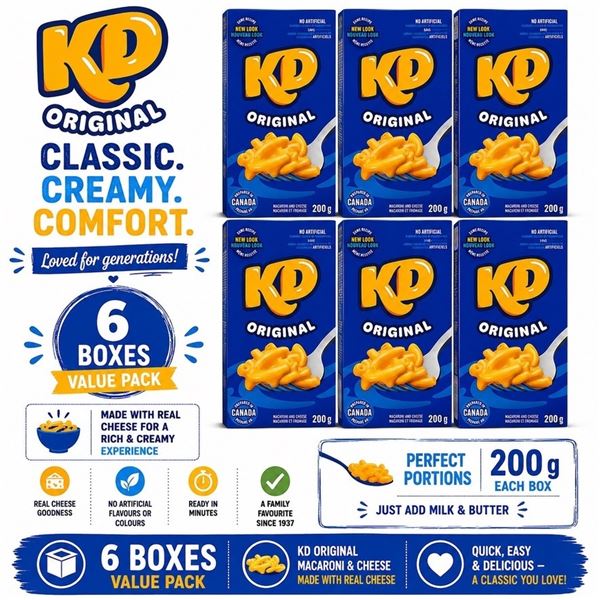 6 BOXES KD ORIGINAL MAC CHEESE BB 07/26