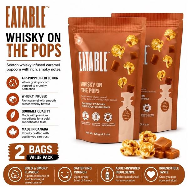 2 BAGS EATABLE WHISKY ON THE POPS BB 06/26