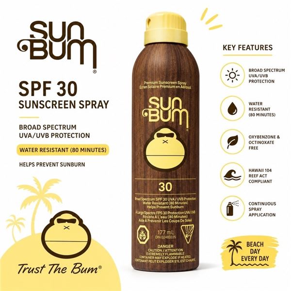 SUN BUM SPF 30 SUNSCREEN SPRAY 177ML