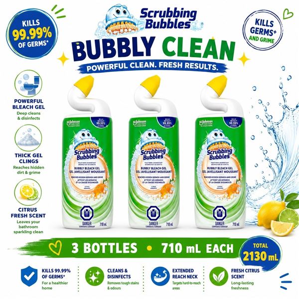 3 SCRUBBING BUBBLES BLEACH GEL 710ML