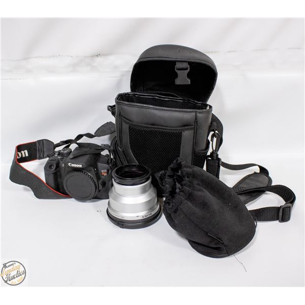 CANON EOS REBEL CAMERA W LARGE MACRO LENS
