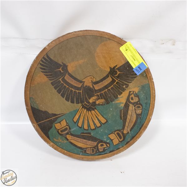 ARTIST SIGNED HAIDA HAND DRUM
