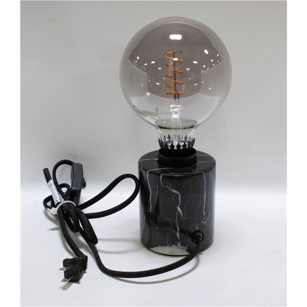 POLISHED BLACK MARBLE TABLE LIGHT BASE WITH