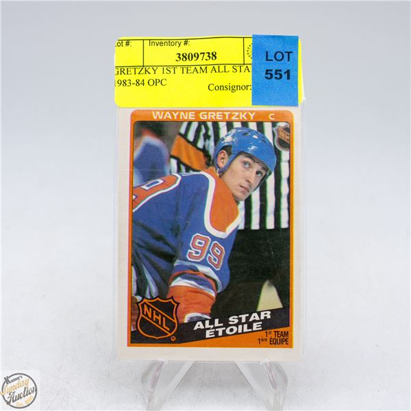 GRETZKY 1ST TEAM ALL STAR 1983-84 OPC