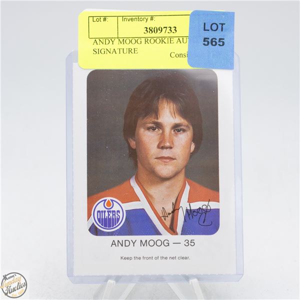ANDY MOOG ROOKIE AUTO SIGNATURE