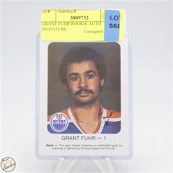 GRANT FUHR ROOKIE AUTO SIGNATURE