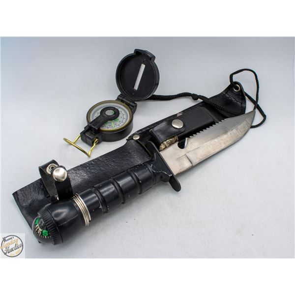 FLAT WITH 440 STAINLESS STEEL SURVIVAL KNIFE