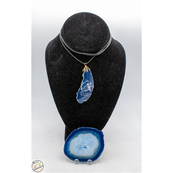 POLISHED CUT GEODE SLAB WITH STAND
