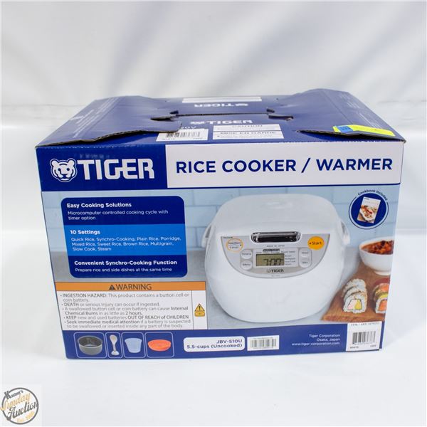TIGER RICE COOKER & WARMER - 5.5 CUPS UNCOOKED