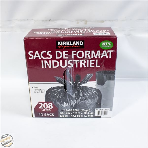KIRKLAND INDUSTRIAL DRUM LINERS BLACK - 55G / 208L