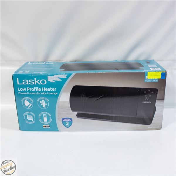 NEW LASKO LOW PROFILE HEATER - WIDE COVERAGE BLACK