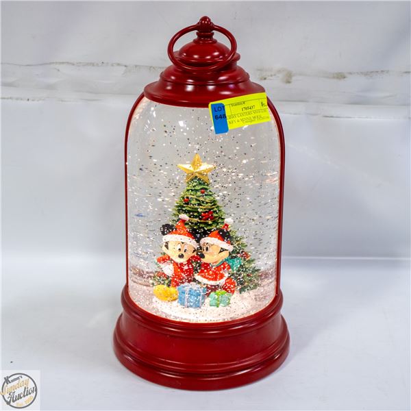 HOLIDAY LANTERN SNOW GLOBE MICKEY & MINNIE MOUSE
