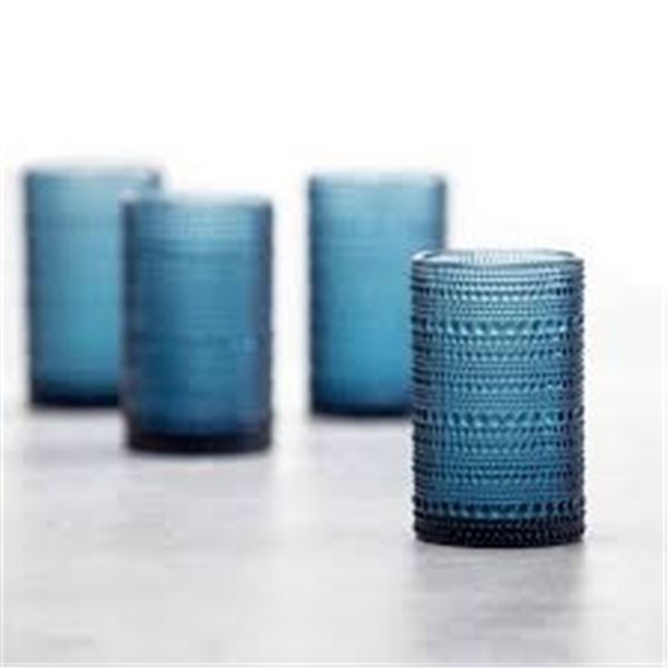 NEW 6 PACK OF FORTESSA JUPITER ICE GLASSES BLUE