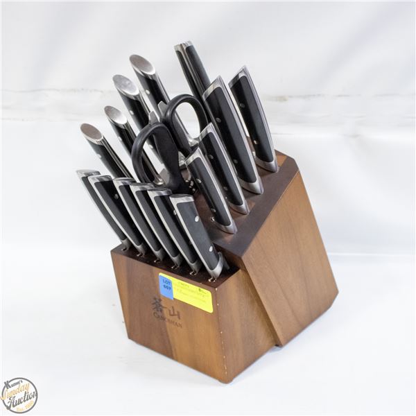 17 PIECE CANGSHAN KNIFE SET & BLOCK - BLACK