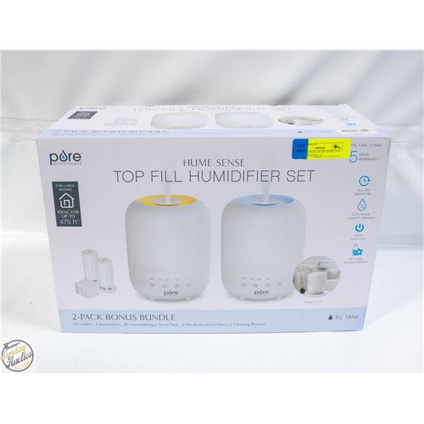 2 PACK OF PORE HUME SENSE TOP FILL HUMIDIFIER SET