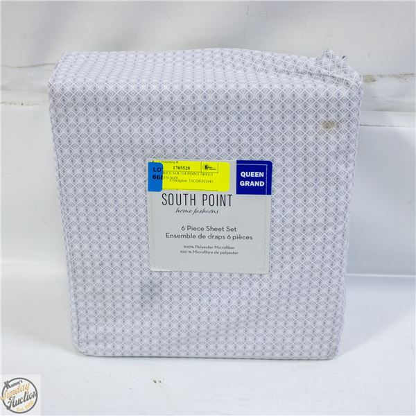 NEW 6 PIECE SOUTH POINT SHEET SET QUEEN SIZE