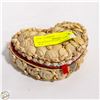 Image 1 : RED CLOTH LINED HEART SHAPED SHELL KEEPSAKE BOX