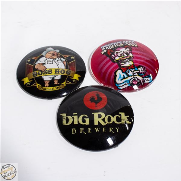 3 VTG BAR TAP BUTTONS BIG ROCK JERKFACE BOSS HOG