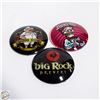 Image 1 : 3 VTG BAR TAP BUTTONS BIG ROCK JERKFACE BOSS HOG