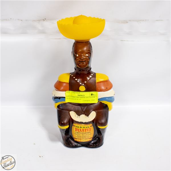 VTG LIMBO DRUMMER DECANTER OLD OAK RUM 10"