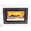 Image 1 : HAND PAINTED BLACK 13” X 9” TILE MEX. LANDSC.