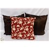 Image 1 : DECORATIVE PILLOWS- LOT OF 3- 18" X 18"