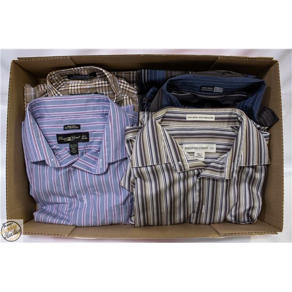 BOX WITH 4 MEN'S LONG SLEEVE DRESS SHIRTS