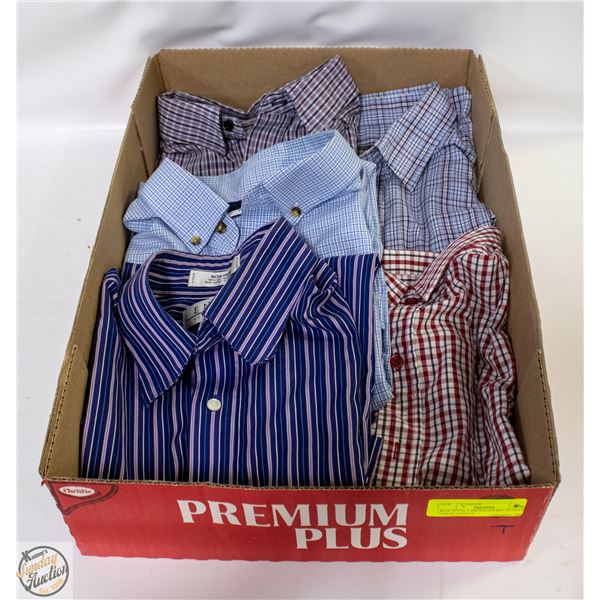 BOX WITH 5 MEN'S SHORT SLEEVE DRESS SHIRTS -