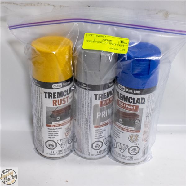 3 PACK TREMCLAD SPRAY PAINT