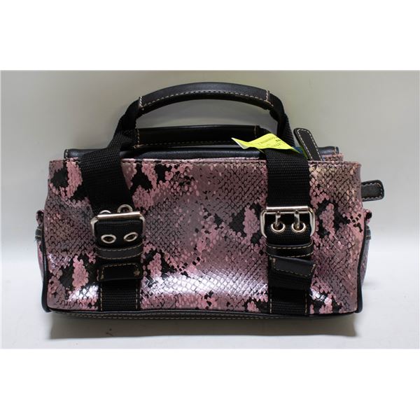 VINTAGE NINE WEST SMALL PINK & BLACK FAUX