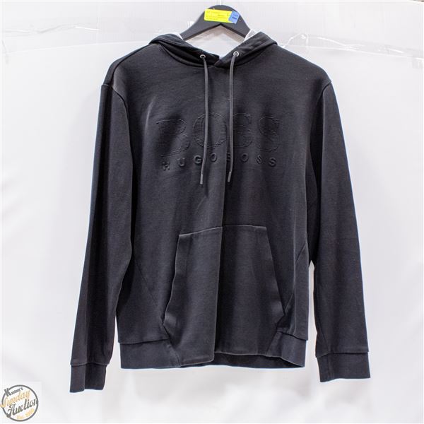 BLACK HUGO BOSS PULL-OVER HOODIE MEN'S