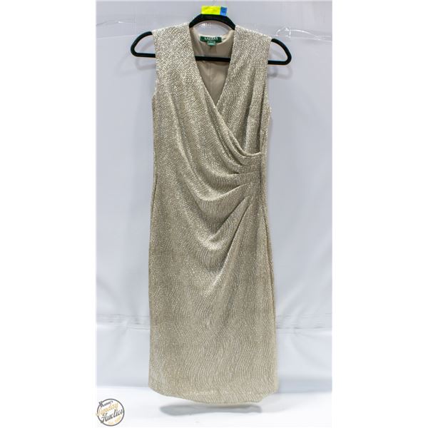 RALPH LAUREN GOLD SLEEVELESS DRESS - LADIES