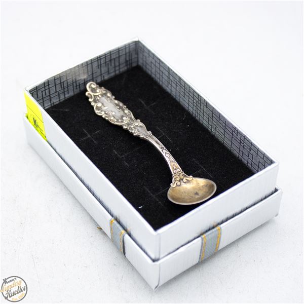 ANTIQUE STERLING SILVER SALT SPOON STAMPED UK