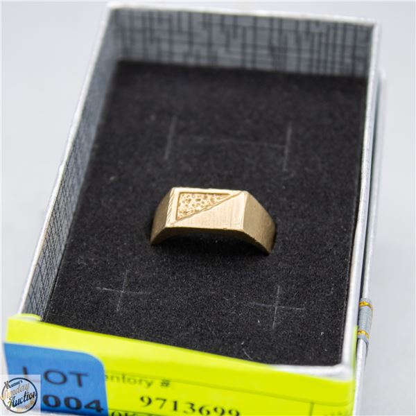 VINTAGE 10K YELLOW GOLD SIGNET RING SZ 6.5