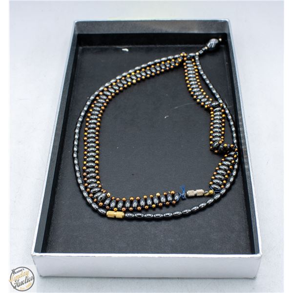 2 HEMATITE NECKLACES