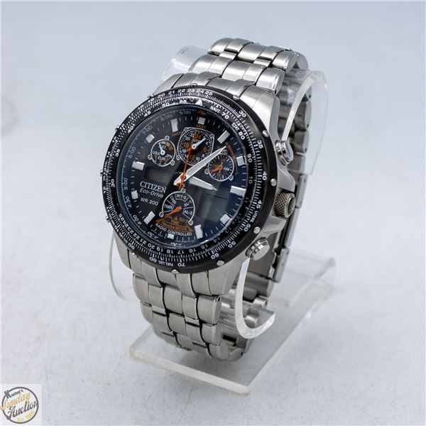 CITIZEN MENS ECO-DRIVE SKYHAWK A.T STEEL PILOT