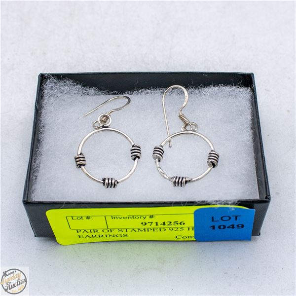PAIR OF STAMPED 925 POSTS - HOOP EARRINGS
