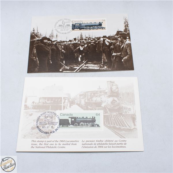 2 VINTAGE 1985 FIRST DAY ISSUES RAIL ROAD THEME