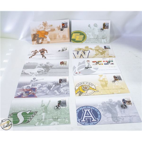 10 FDC CANADA CFL TEAMS 100TH GREY CUP