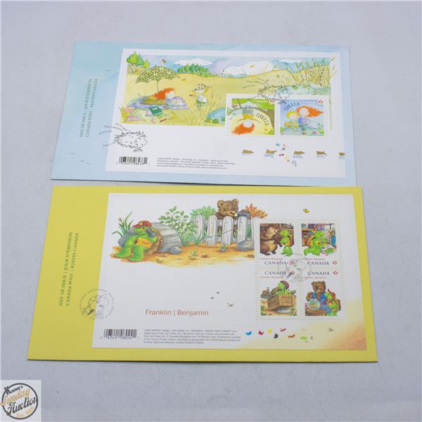 2 CANADIAN CHILDRENS LITERATURE FDC STAMPS