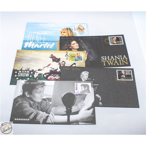 5 CANADIAN 2014 FDC CANADA MUSIC LEGEND COLLECTION