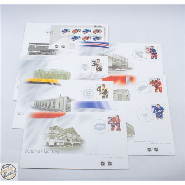 6 CANADA FDC NHL HISTORIC ARENAS
