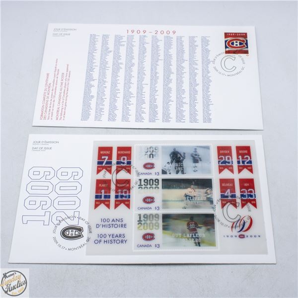 2009 MONTREAL CANADIANS 100TH ANNIVERSAY FDC SET