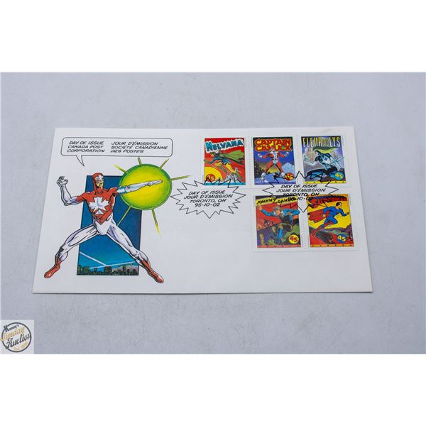 1995 FDC CANADIAN COMIC BOOK HEREOS
